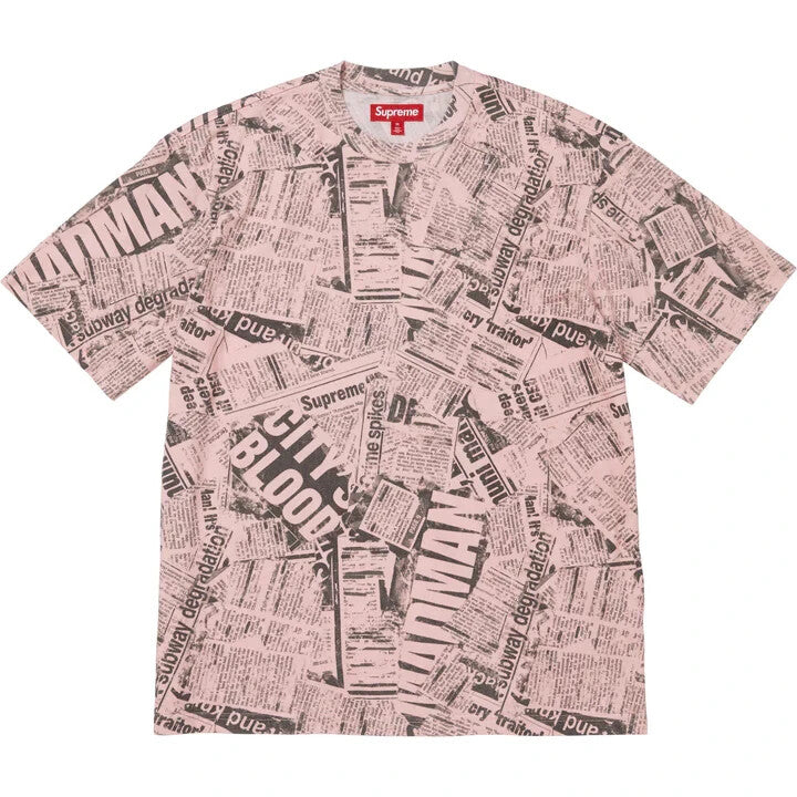 Supreme Newspaper S/S Top Pink