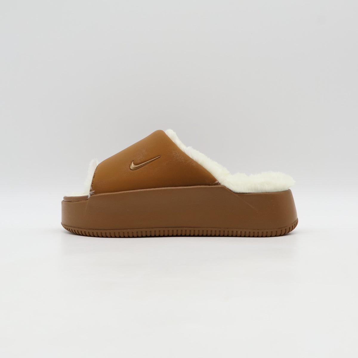HV8560-200 Nike Calm Elevation Fur Slides Light British Tan (Women's)