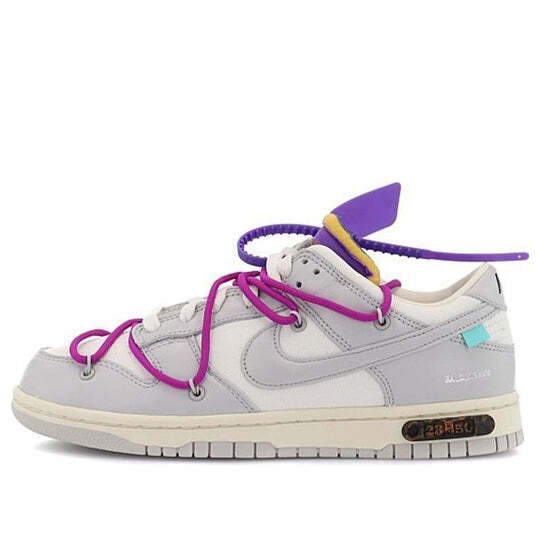 DM1602-111 OffâWhite Nike Dunk Low Lot 28 White Purple (Men's)