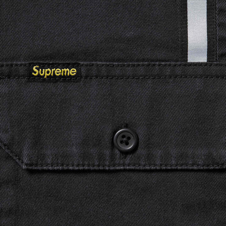 Supreme Reflective Stripe S/S Work Shirt Black