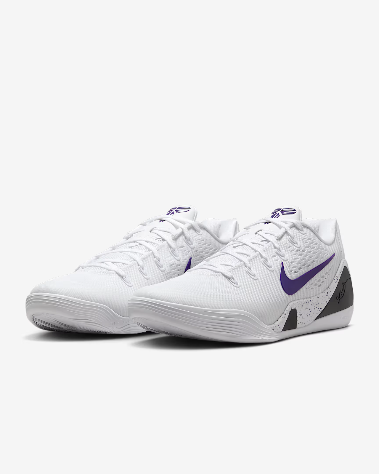 IH1401-100 Nike Kobe 9 Elite Low EM Protro White White Court Purple (Men's)