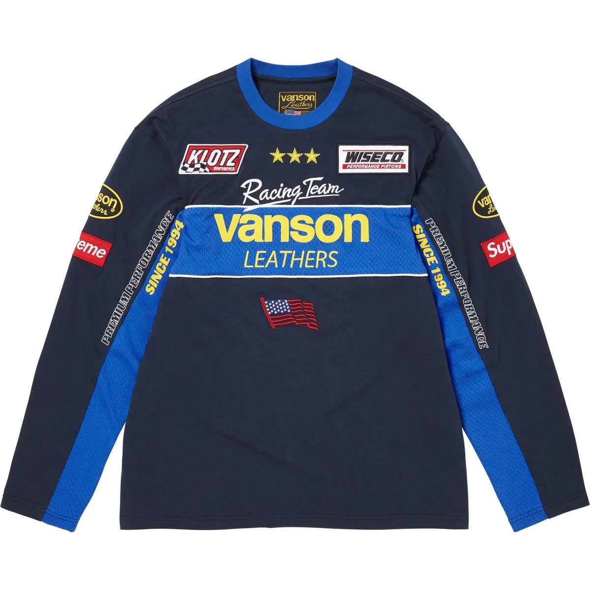 Supreme Vanson Leathers L/S Top Navy