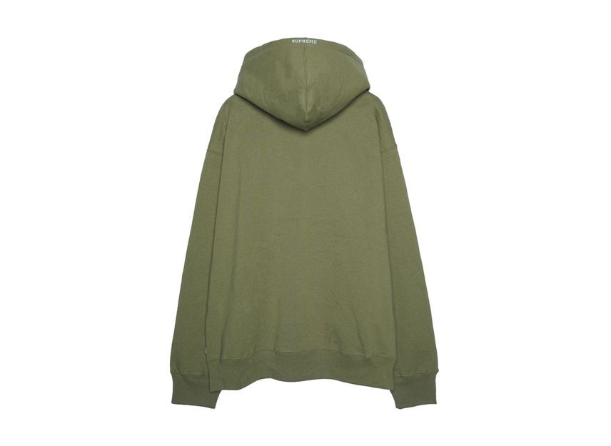 Supreme S Logo Zip Up Hooded Sweatshirt Light Olive