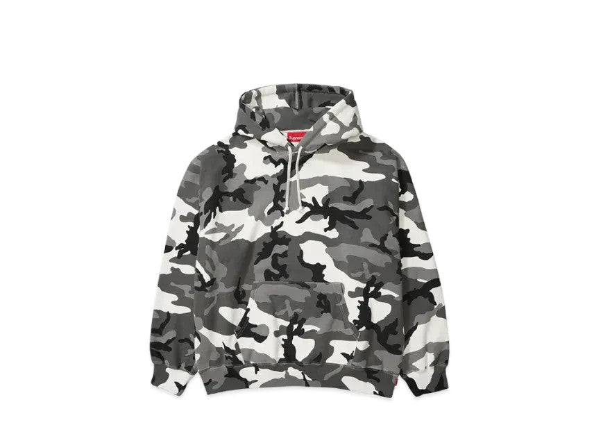 Supreme Satin Applique Hooded Sweatshirt (26SS) "Snow Camo"
