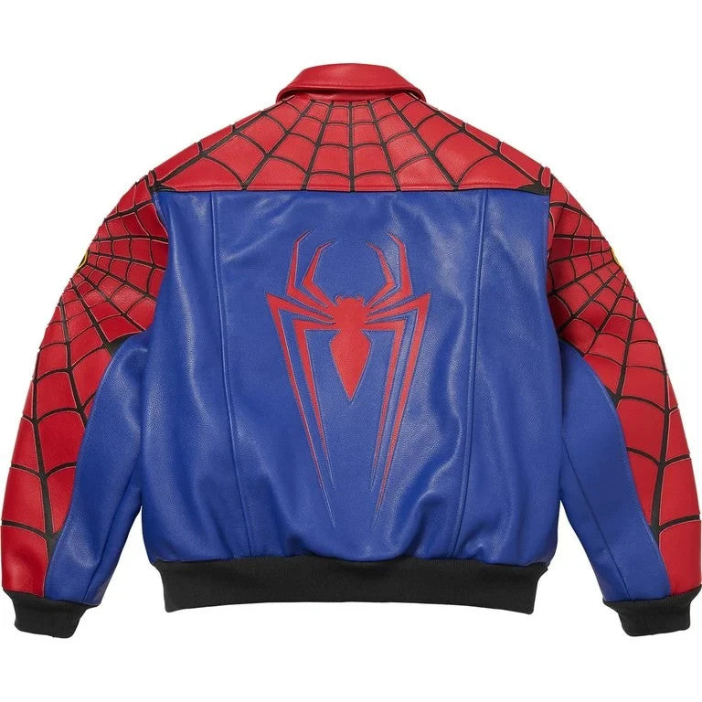 Supreme x Vanson Leathers Spider-Man Jacket Red