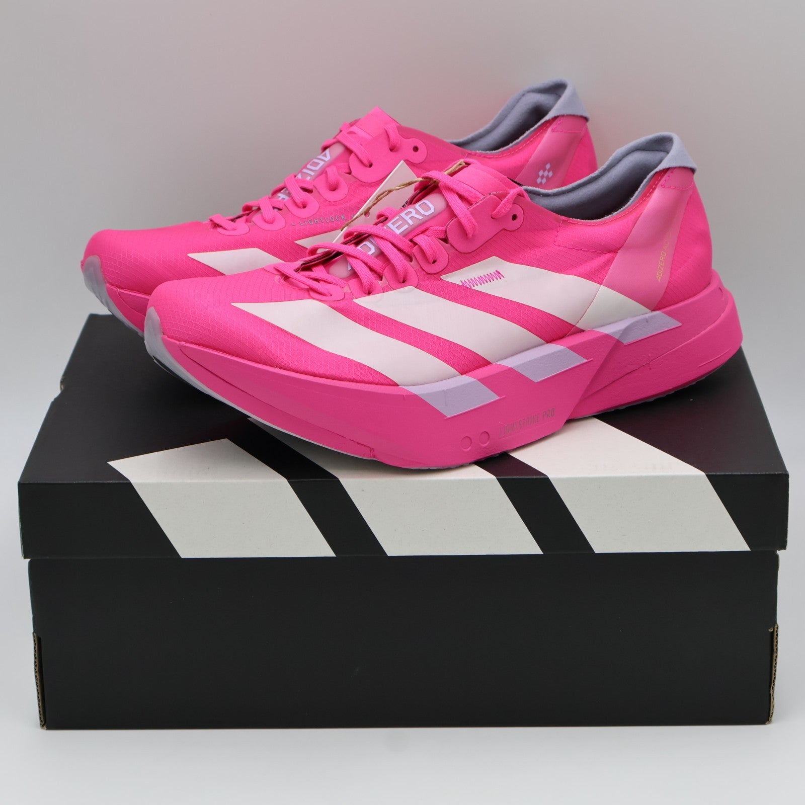JR1269 adidas Adizero Adios Pro 4 Shock Pink Zero Metallic Aurora Plum (Men's)