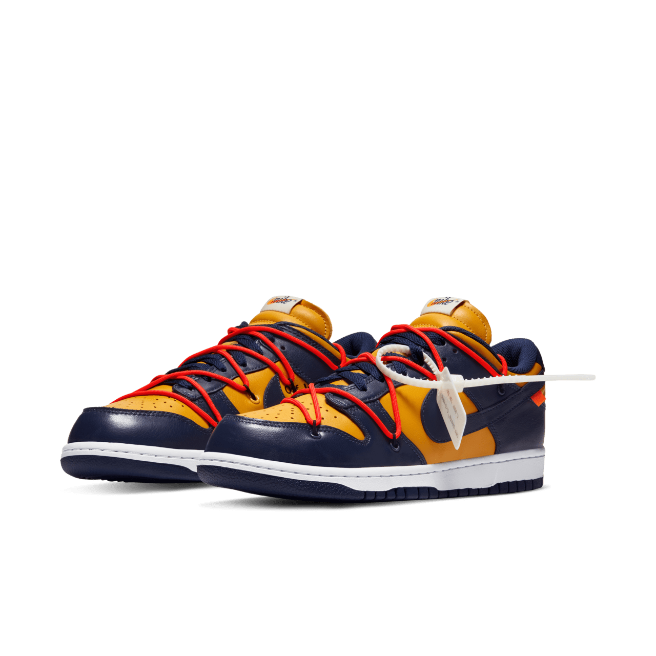 CT0856-700 Off-White à Nike Dunk Low LTHR University GoldMidnight Navy (Men's)