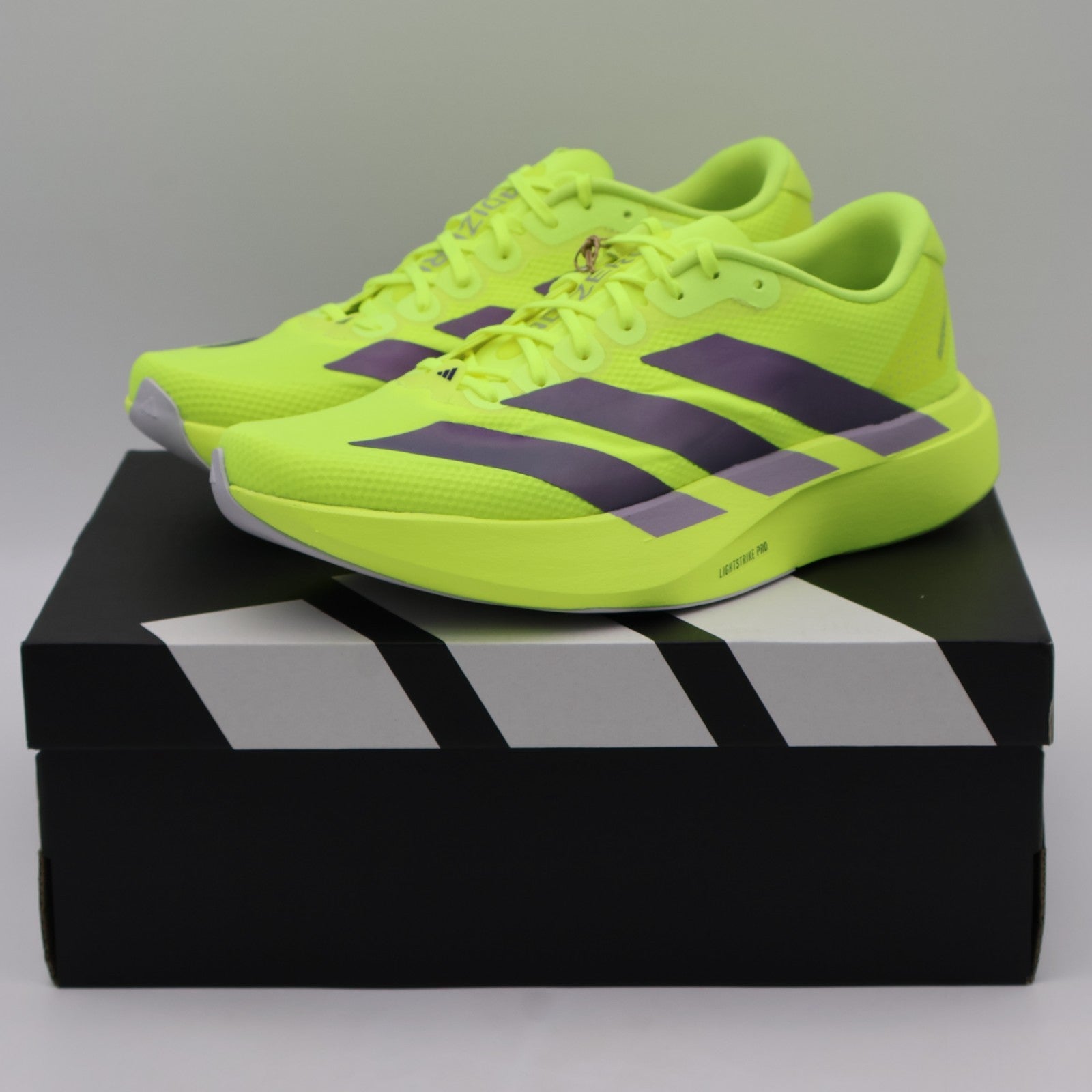 JR2024 adidas Adizero Evo SL Solar Yellow Aurora Plum Powder Plum (Men's)