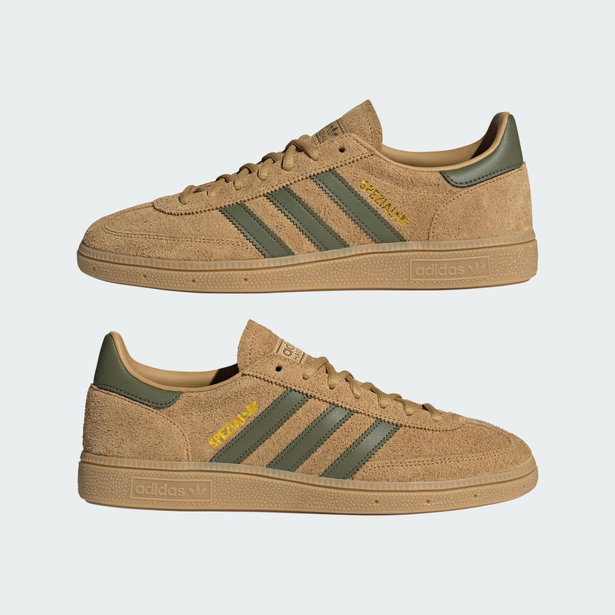 JQ8298 adidas Handball Spezial Golden Beige Focus Olive Gum (Men's)