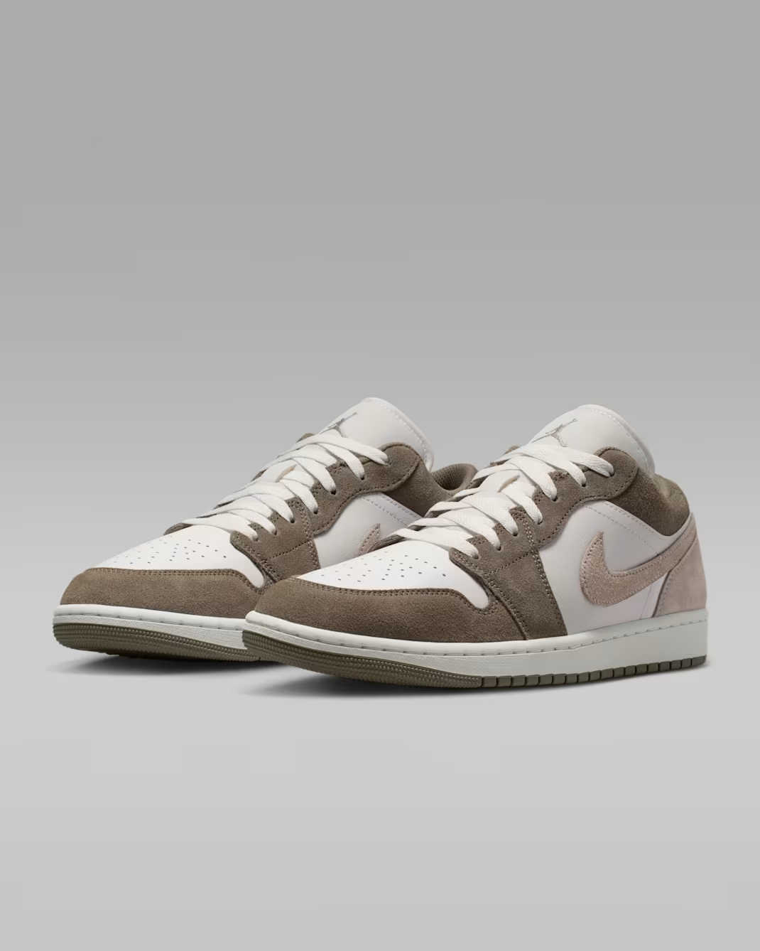 553558-046 Nike Air Jordan 1 Low Olive Grey Summit White (Men's)