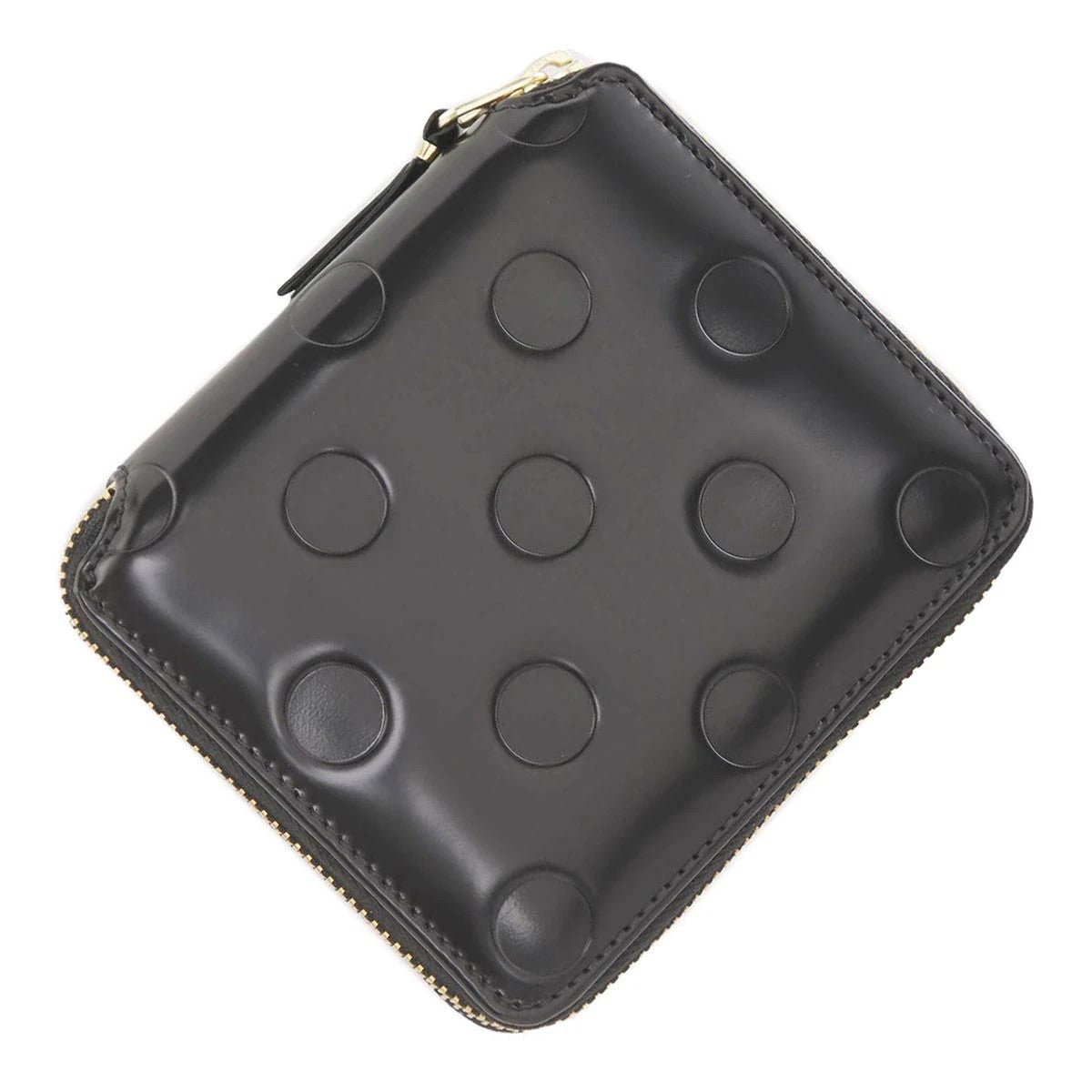 COMME des GARCONS Wallet Polka Dot Embossed Bifold Wallet with Coin Purse Black