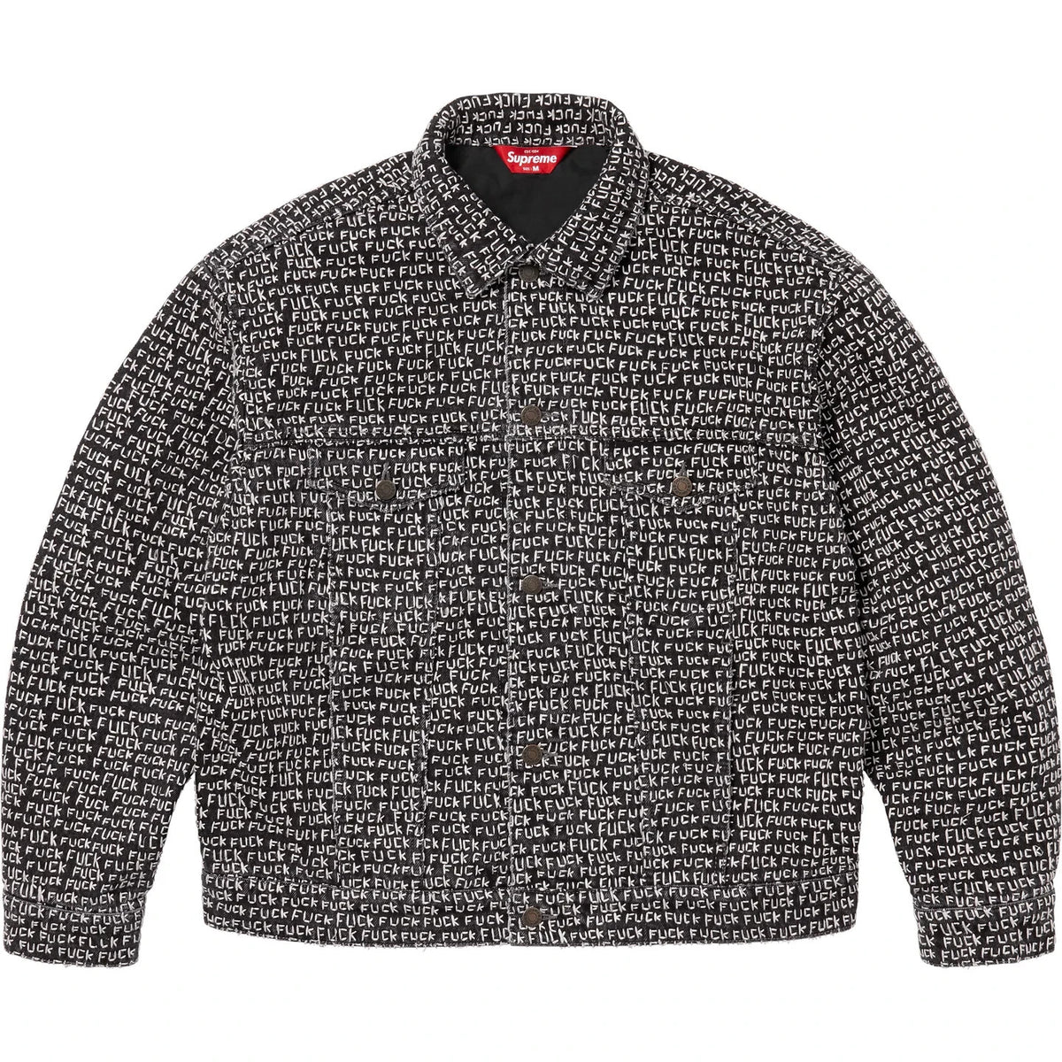 Supreme F*ck Stitch Denim Trucker Jacket Black