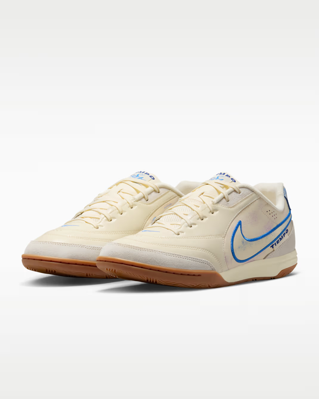 IO9951-149 Nike Tiempo Streetgato PRM Golf "Coconut Milk/Blue Crystal"