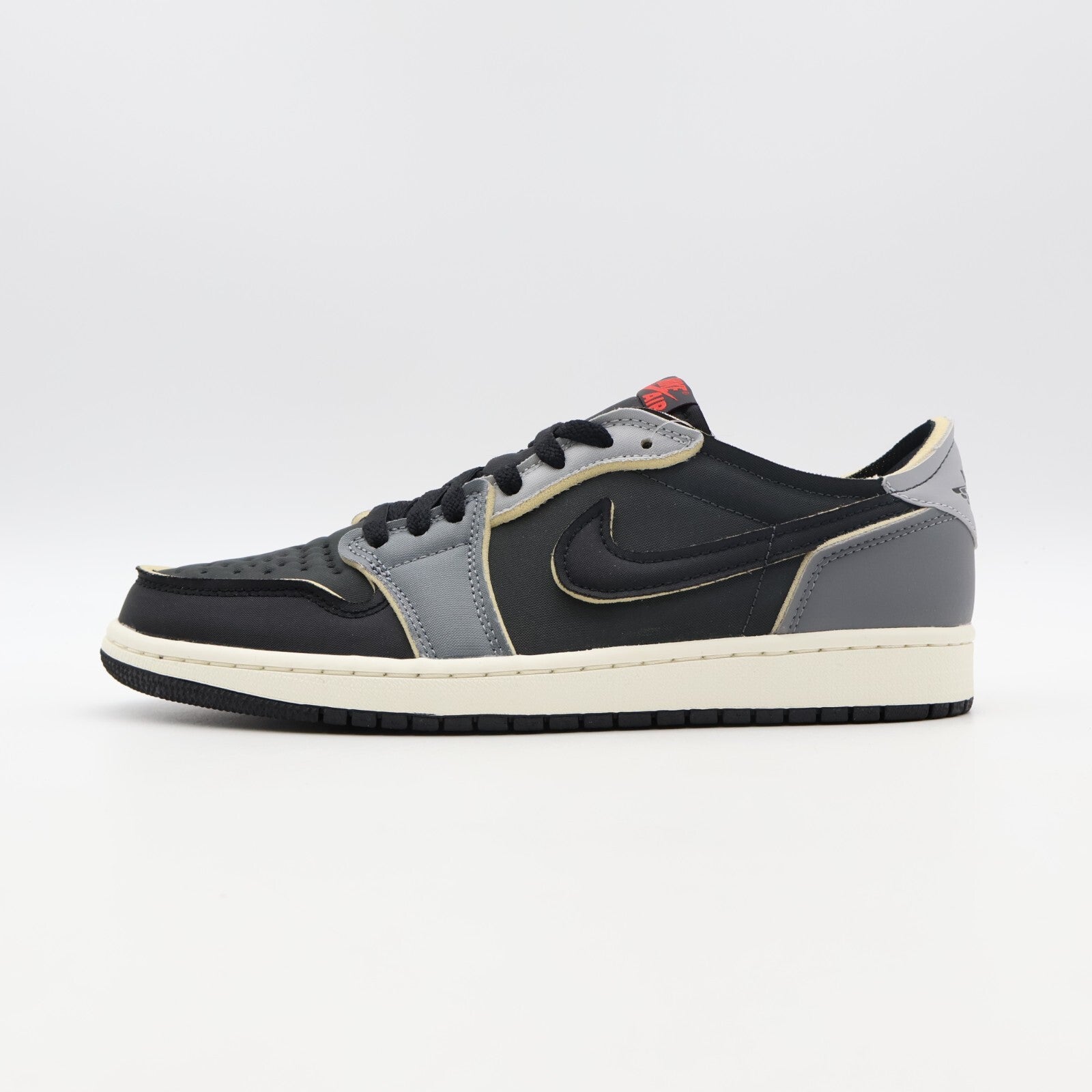 DV0982-006 Nike Air Jordan 1 Low OG EX Black Smoke Grey Sail Beige Gray (Men's)