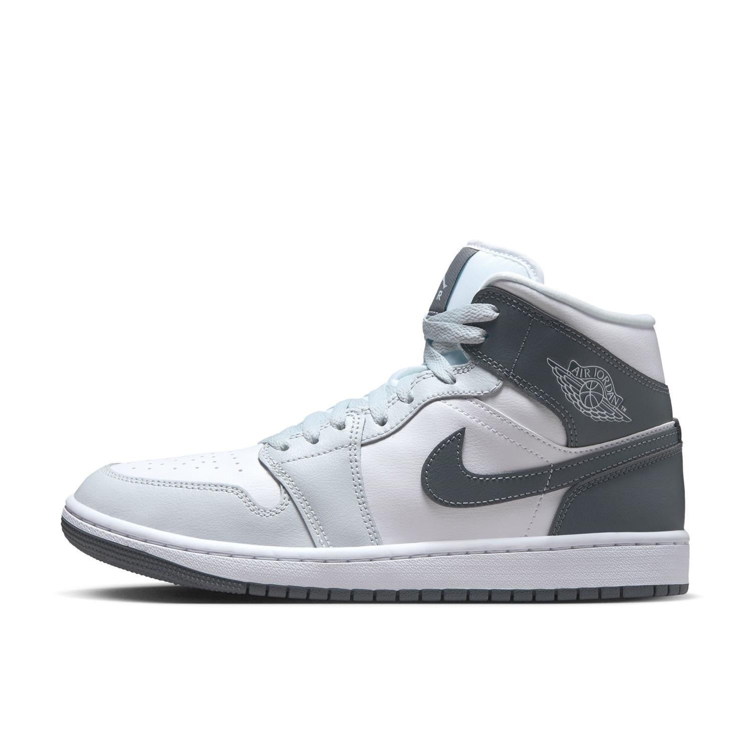 BQ6472-113 Nike Air Jordan 1 Mid White Smoke Grey (Women's)