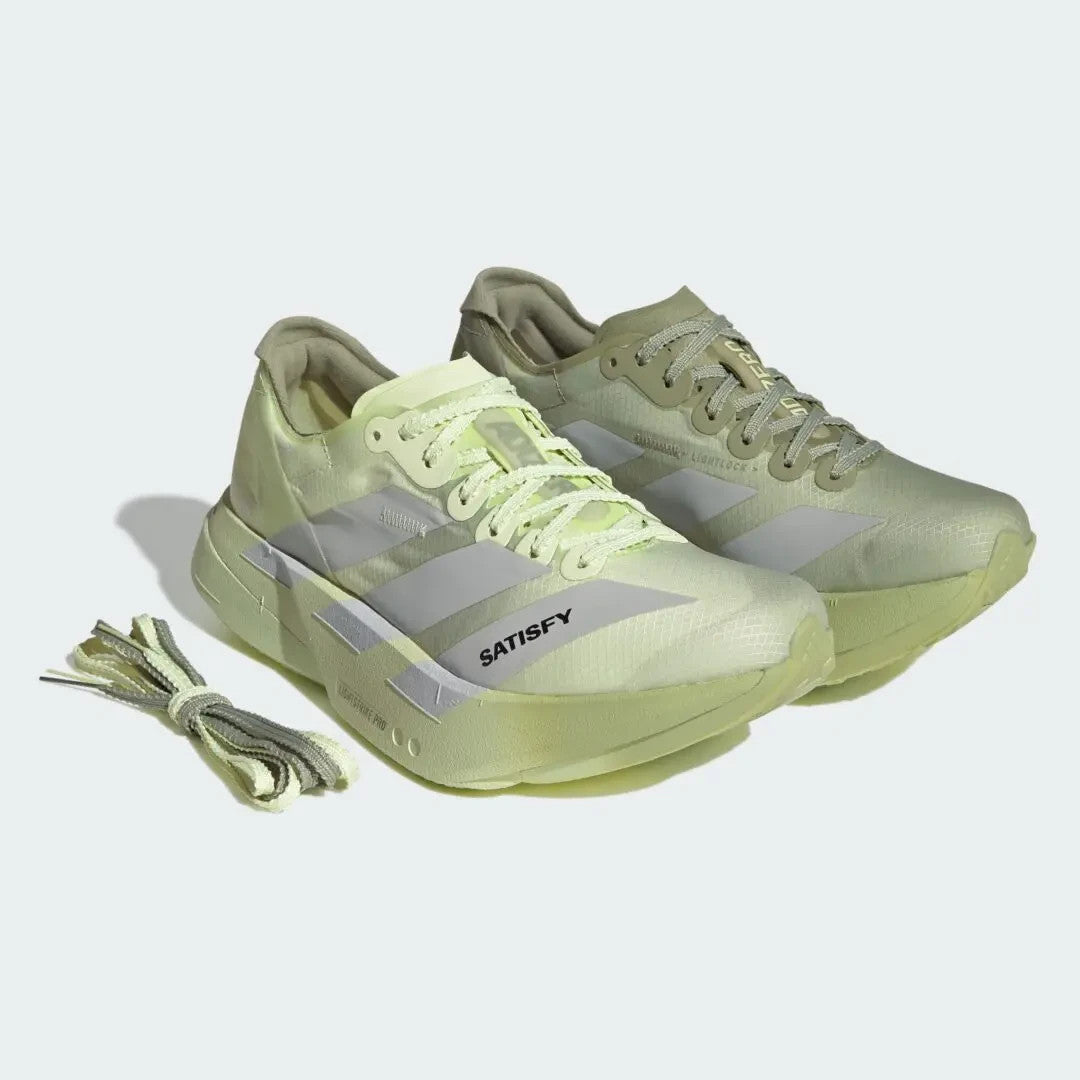 KH8441 Satisfy à adidas Adizero Adios Pro 4 "Tent Green/Matte Silver"