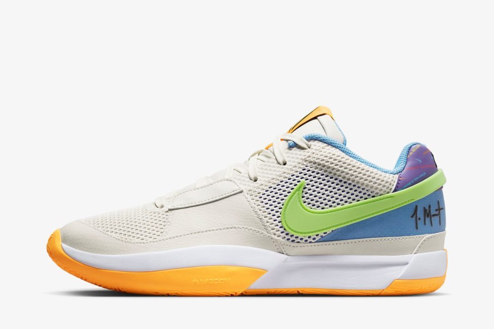 DR8785-001 Nike Ja 1 Hunger Phantom Action Green Grape White Laser Orange Blue