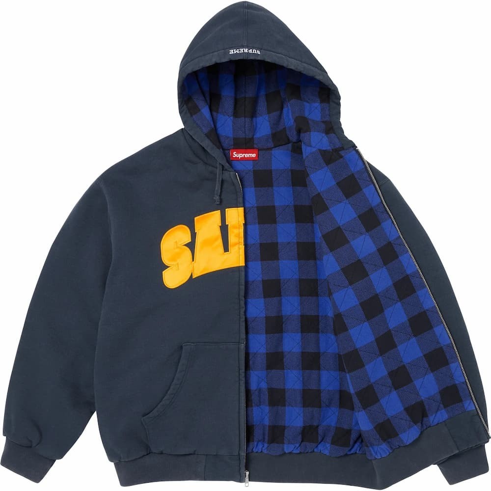 Supreme SALEM Zip Up Hooded Sweatshirt Navy