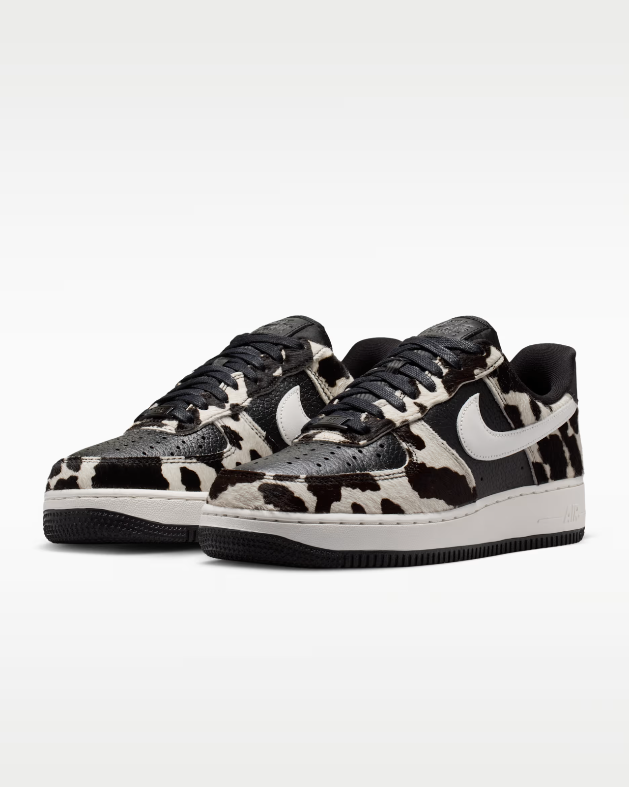 IO0442-001 Nike Air Force 1 Low "Cow Print/Black/Phantom" (Women's)