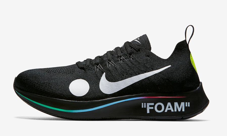 AO2115-001 Off-White à Nike Zoom Fly Mercurial Flyknit Black White Volt (Men's)