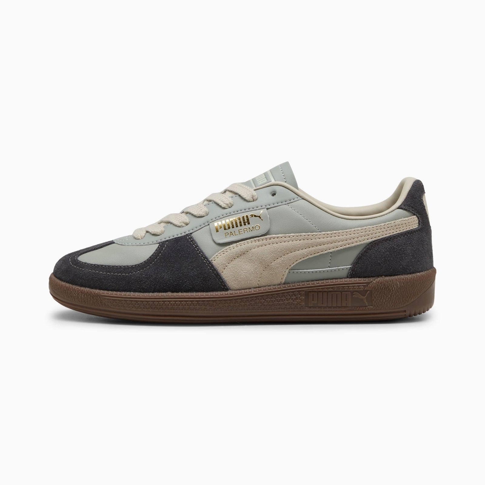 396464-23 Puma Palermo Leather Smokey Gray Desert Dust (Men's)