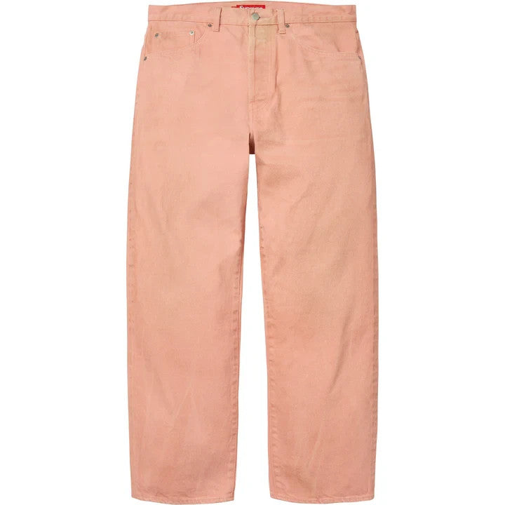 Supreme Distressed Loose Fit Selvedge Jean Washed Pink