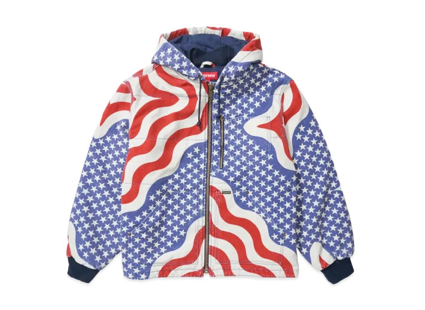 Supreme Flag Quilted Hooded Work Jacket "Multicolor"