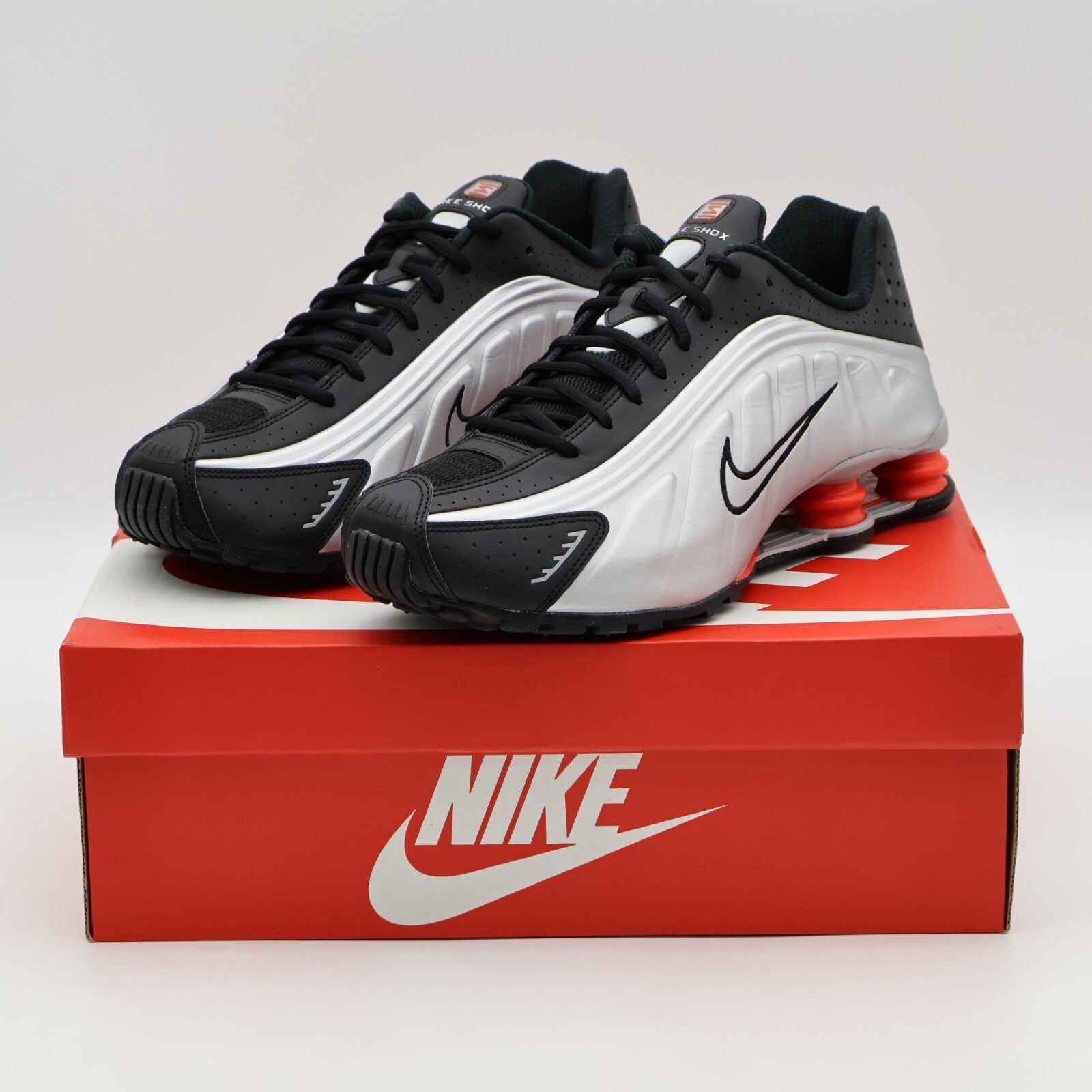 HQ1988-002 Nike Shox R4 Metallic Silver Red (2025) (Men's)