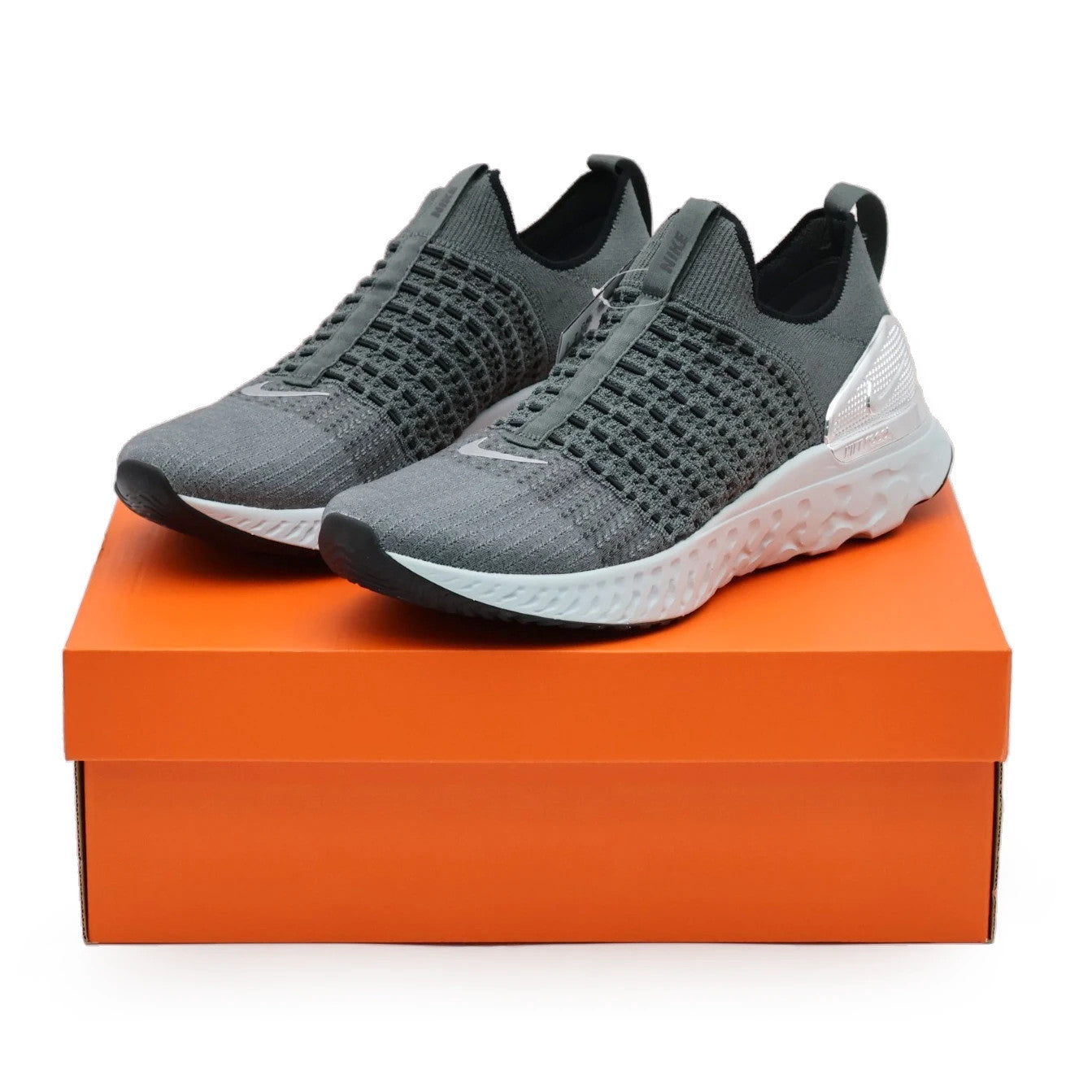 CJ0277-006 Nike REACT PHANTOM RUN FK 2 IRON GREY METALLIC SILVER BLACK (Men's)