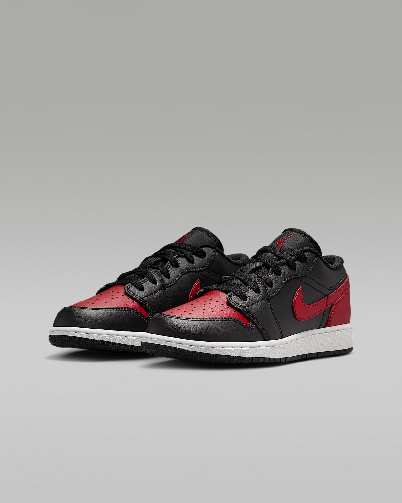 553560-067 Nike GS Air Jordan 1 Low Black Summit White Varsity Red