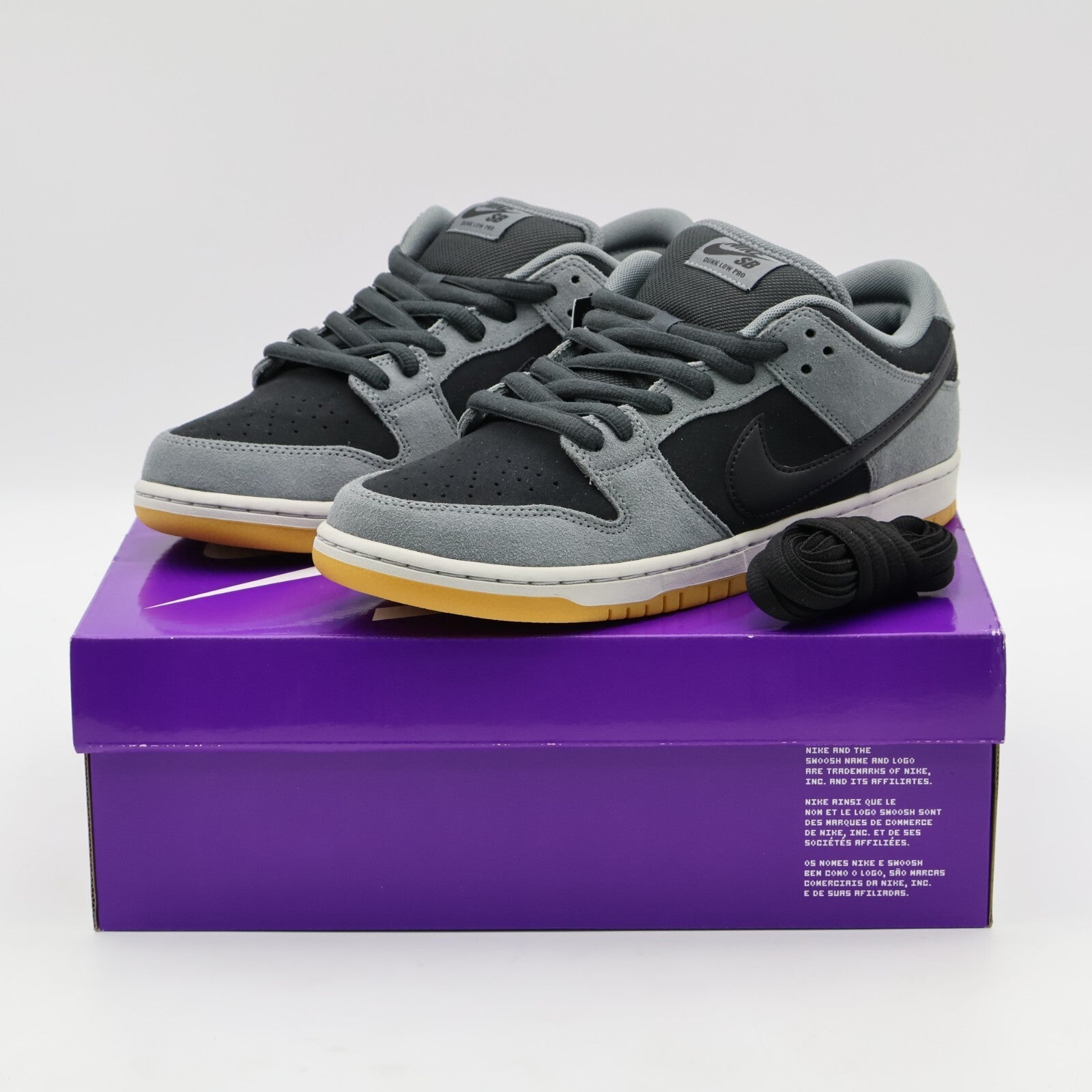 HF3063-001 Nike SB Dunk Low Pro Black and Smoke Grey (Men's)