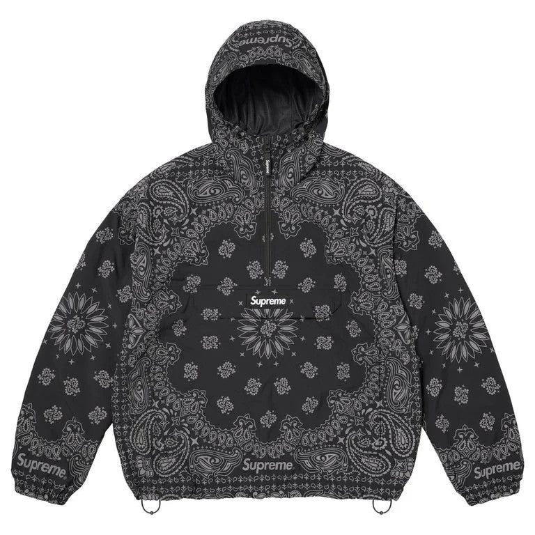 Supreme Reflective Bandana Anorak Black