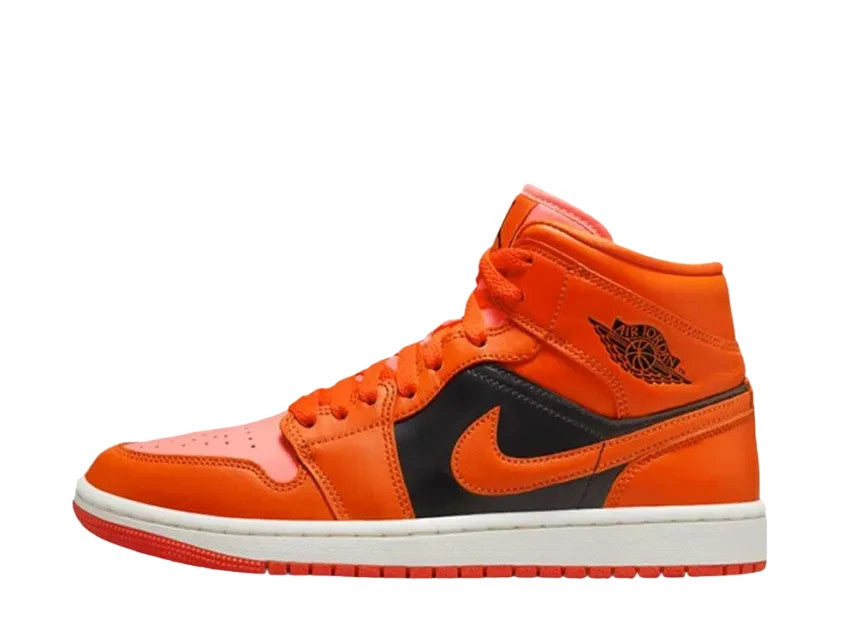 DM3381-600 Nike Air Jordan 1 Mid "Orange/Black" (Women's)