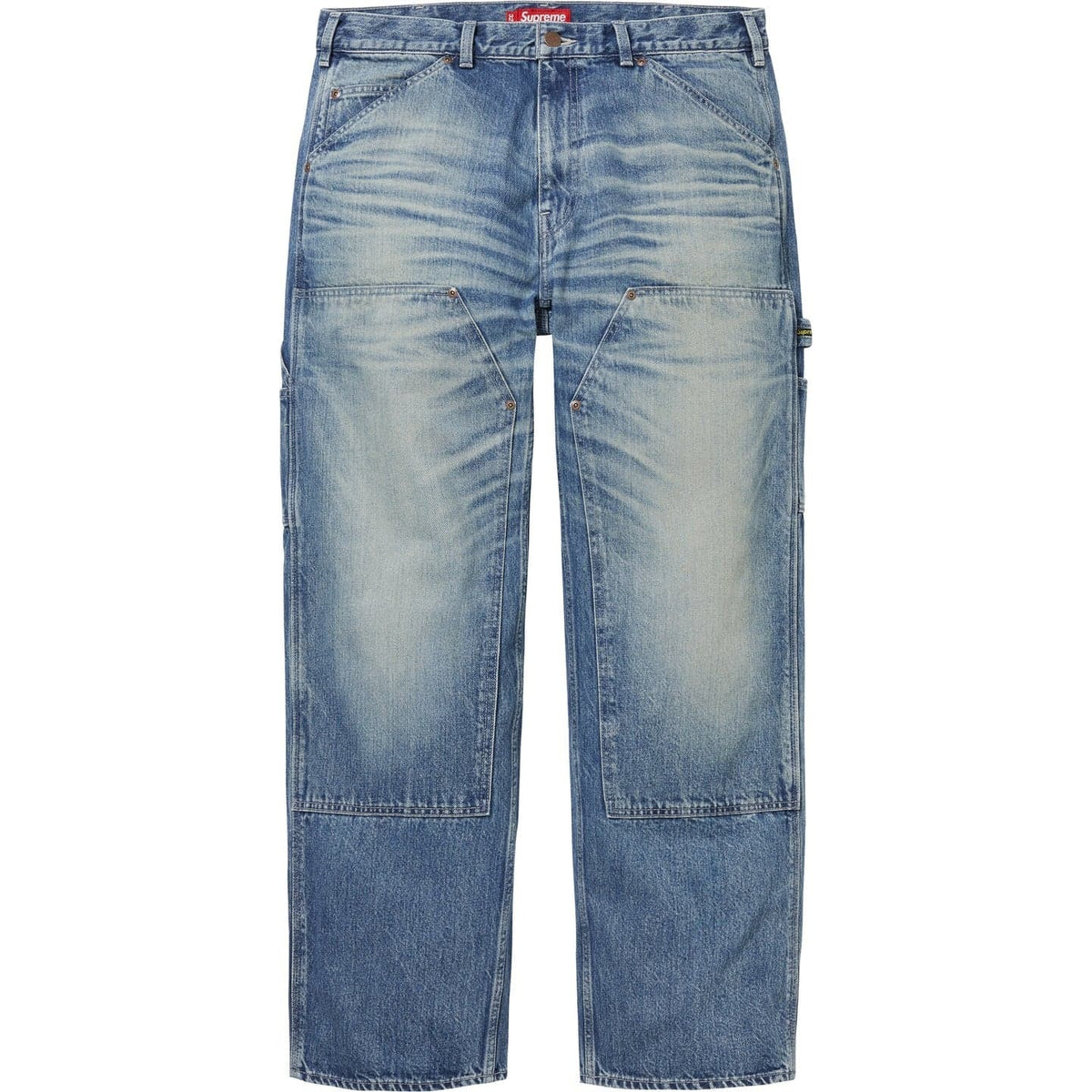 Supreme Worn Double Knee Denim Painter Jean Washed Indigo