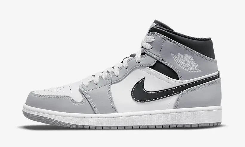 554724-078 Nike Air Jordan 1 Mid Grey White Anthracite (Men's)