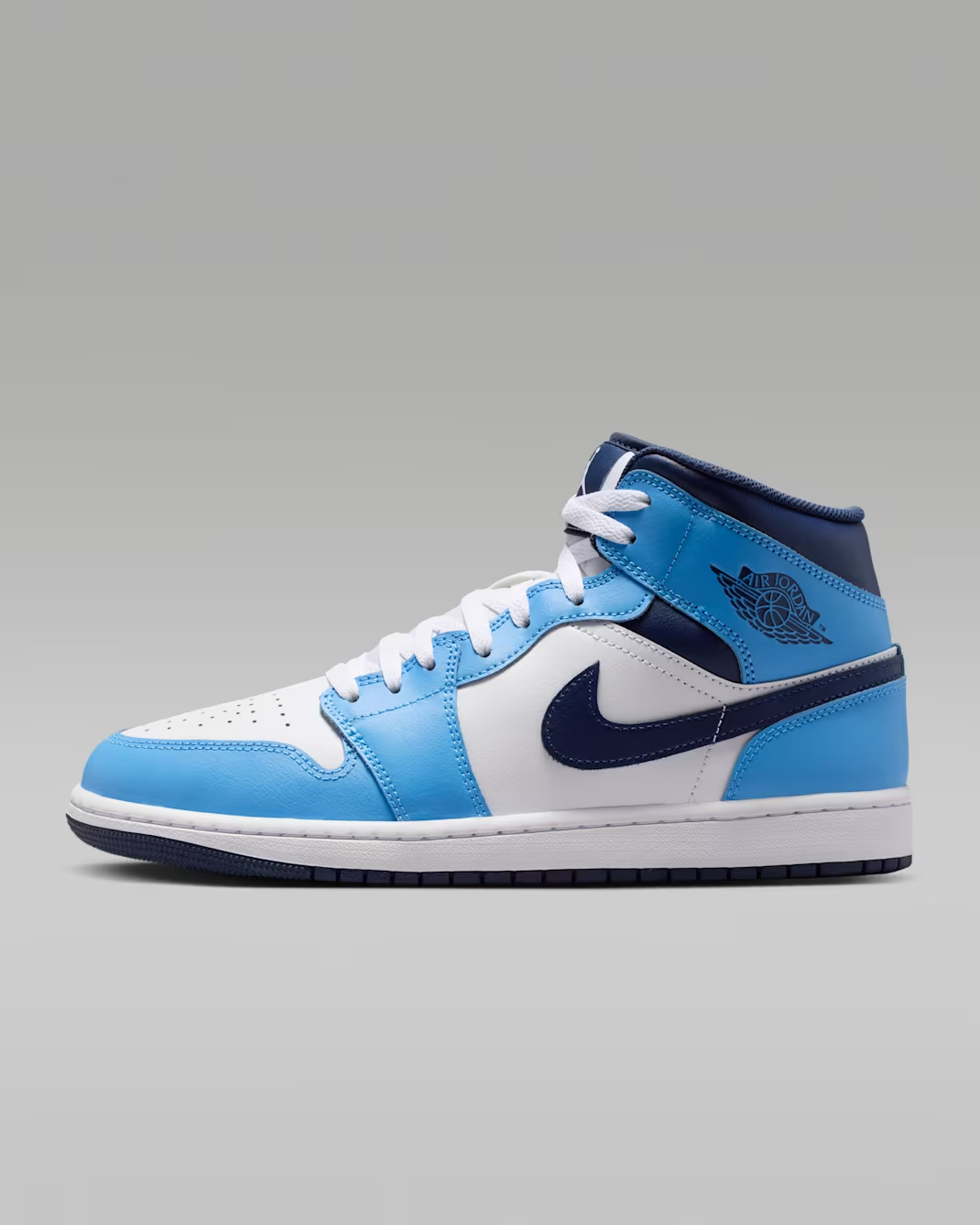 DQ8426-405 Nike Air Jordan 1 Mid University Blue White Sail Midnight Navy (Men's