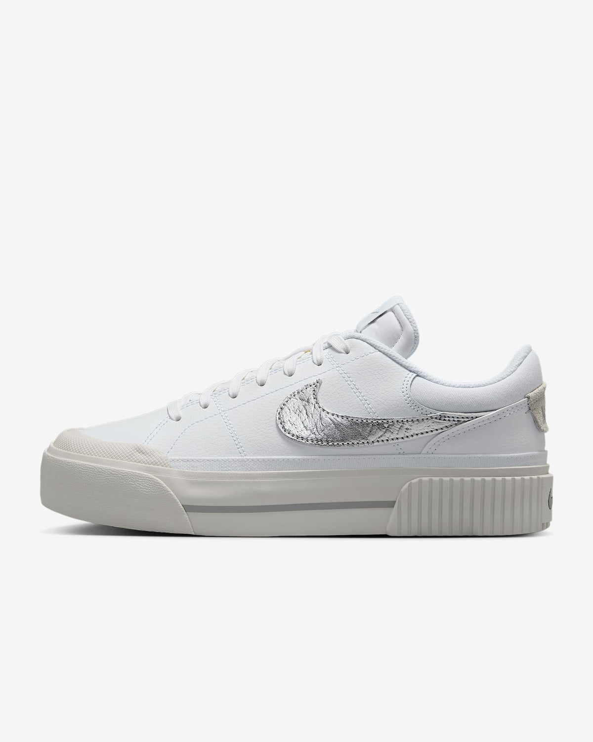 HQ2307-100 Nike Court Legacy Lift White Light Bone Photon Dust Metallic (Women's