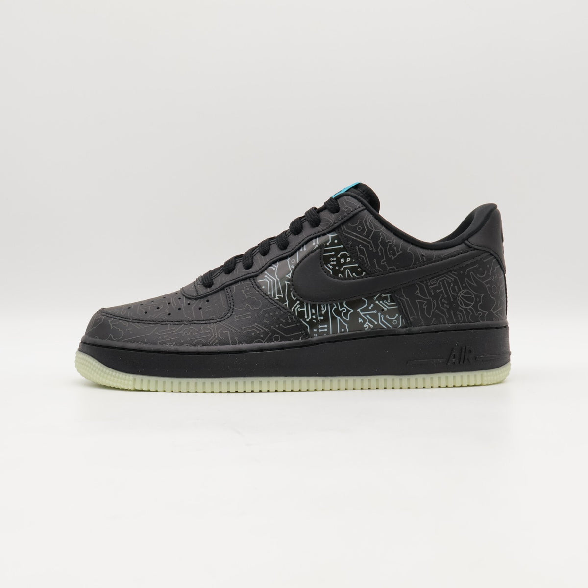 DH5354-001 Nike Air Force 1 Low Computer Chip Space Jam Black Light Blue (Men's)