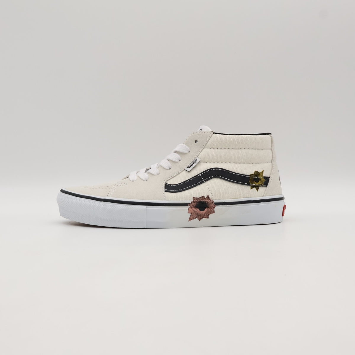 VN0A5KS1CRM Nate Lowman Supreme Vans Skate Grosso Mid Bullet Hole Natural (Men's