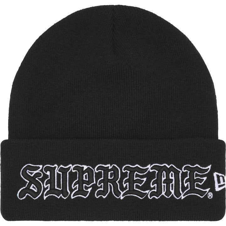 Supreme New Era Old English Beanie Black
