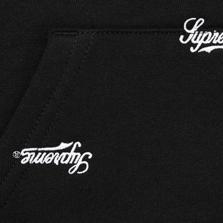 Supreme Repeat Script Zip Up Hooded Sweatshirt Black