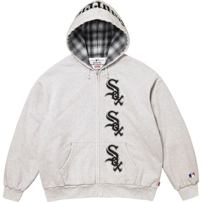 Supreme x Chicago White Sox Zip Up Hooded Sweatshirt Ash Grey