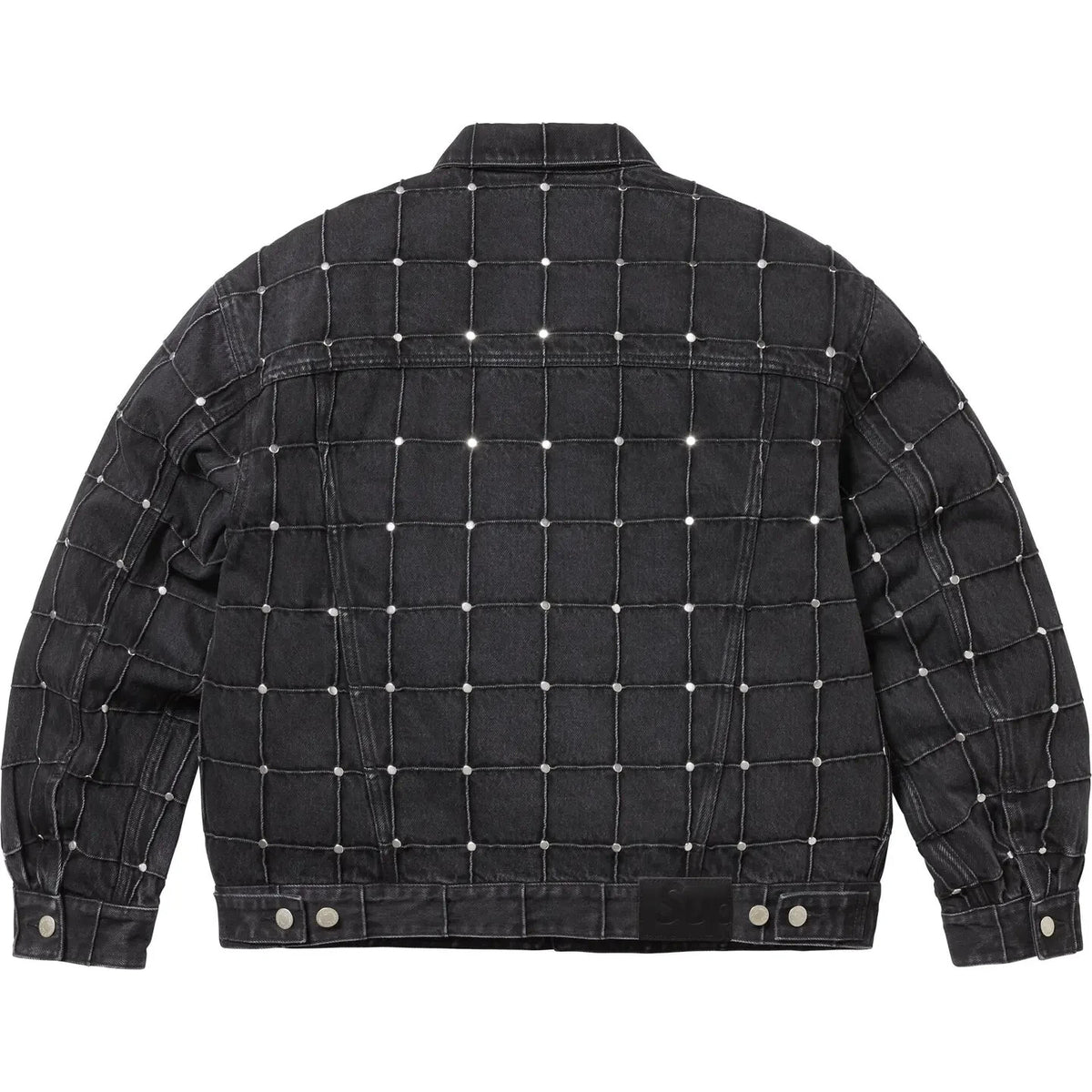 Supreme Studded Seam Denim Trucker Jacket Black