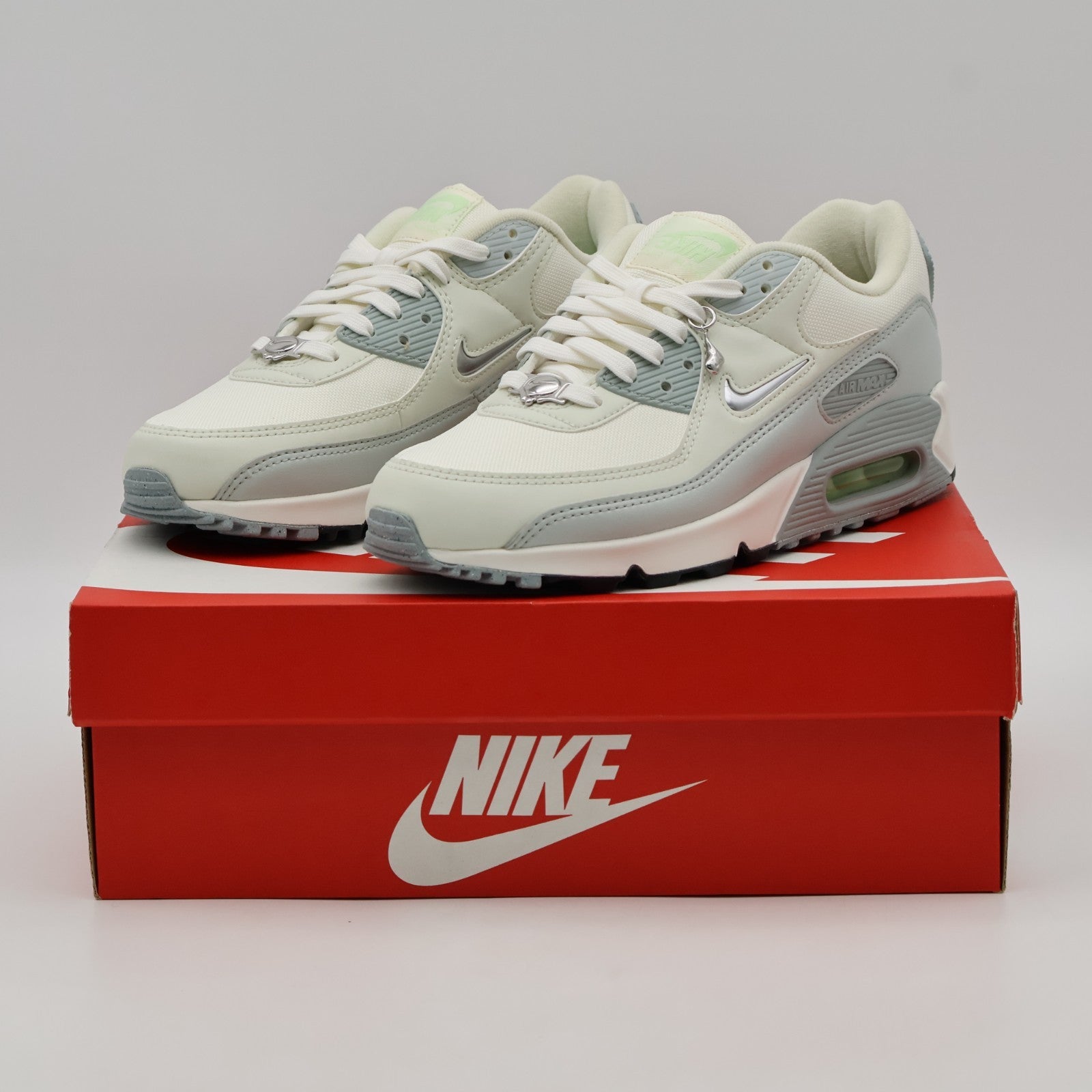 FN6948-100 Nike Air Max 90 SE Sail Sea Glass Light Silver Metallic (Women's)
