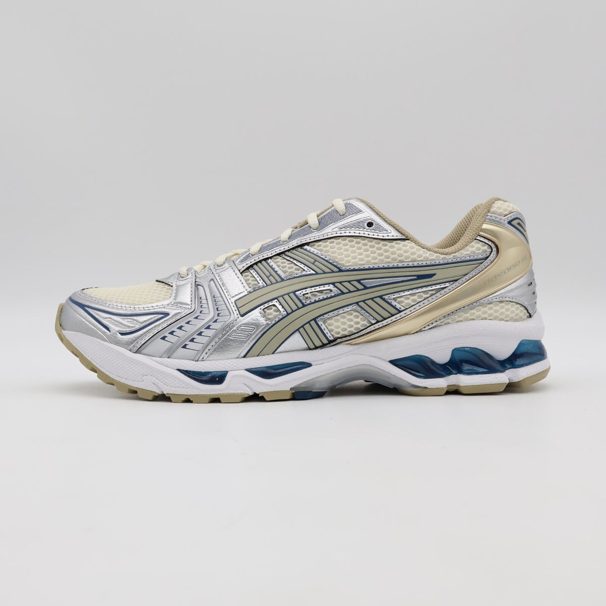 1201A019-105 Asics Gel-Kayano 14 Cream Pure Silver Champagne Blue White (Men's)