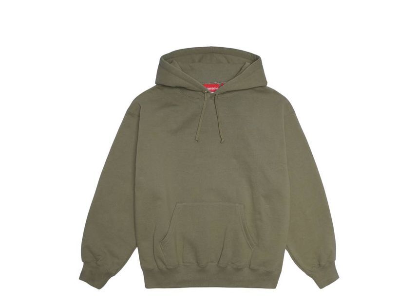 Supreme Satin Applique Hooded Sweatshirt Light Olive