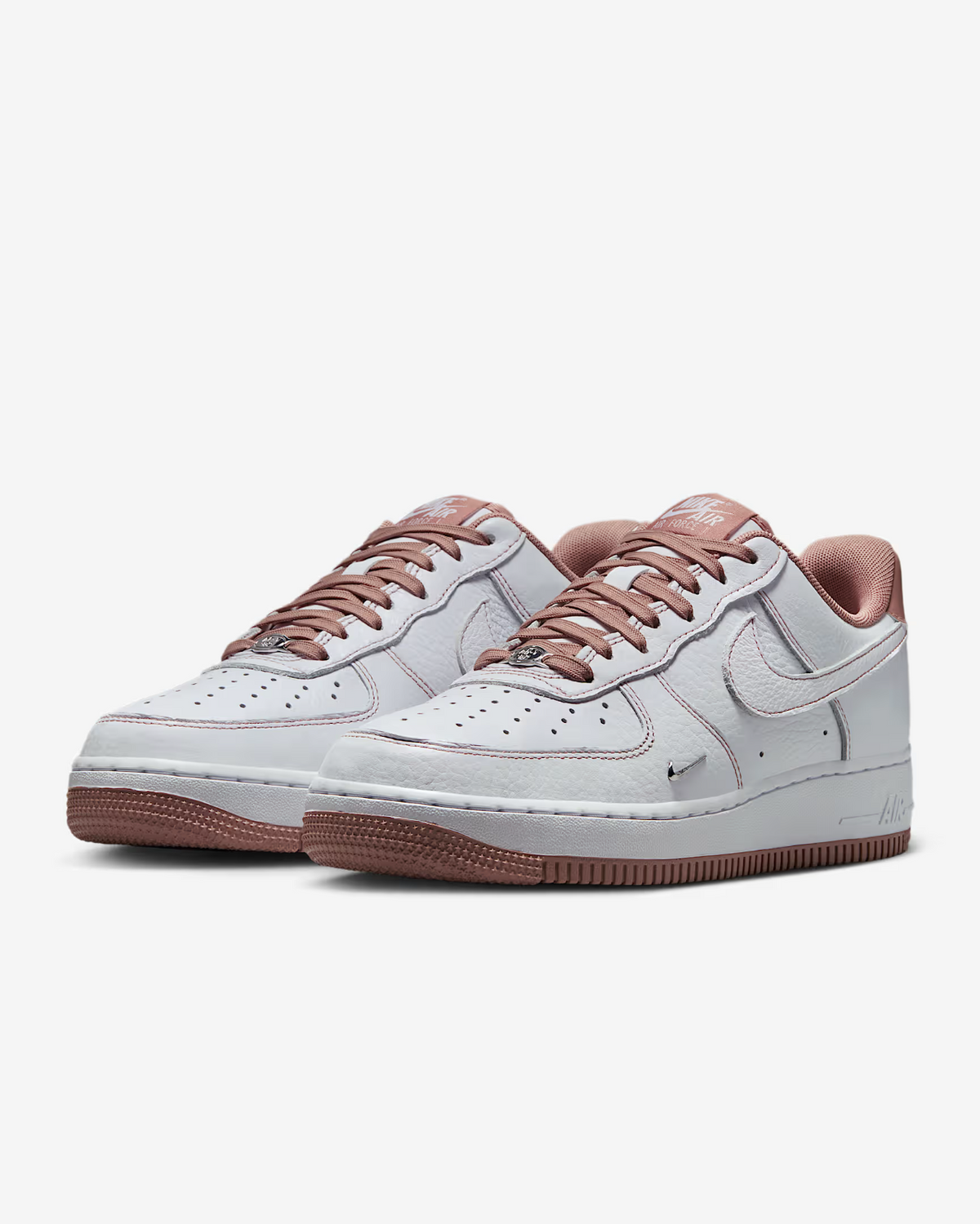 IB6543-100 Nike Air Force 1 Low White Metallic Silver Particle Pink (Women's)