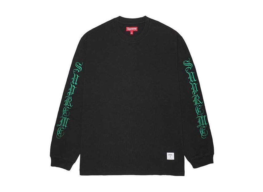 Supreme Old English L/S Top Black