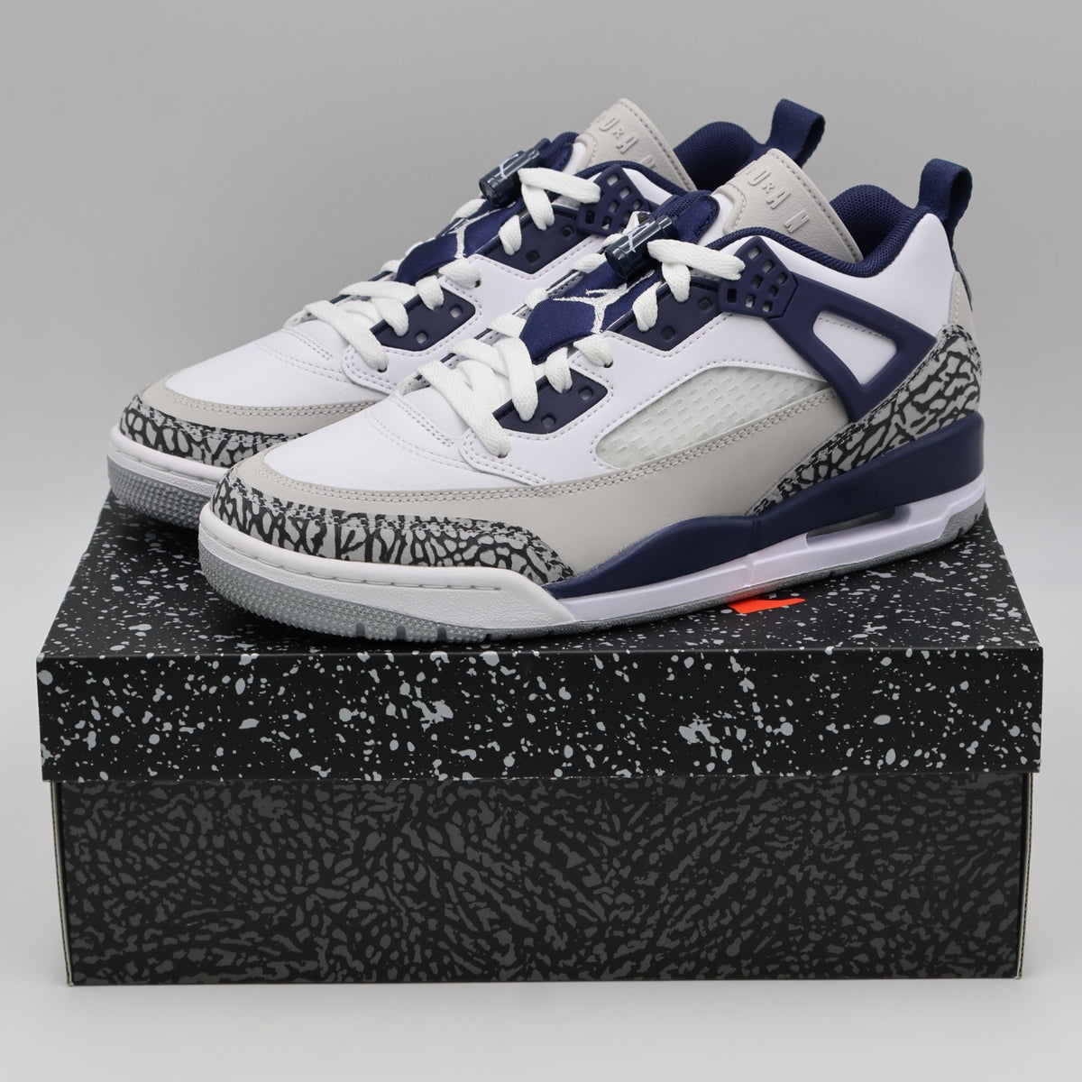 FQ1759-140 Nike Jordan Spizike Low White Midnight Navy Cement Grey (Men's)