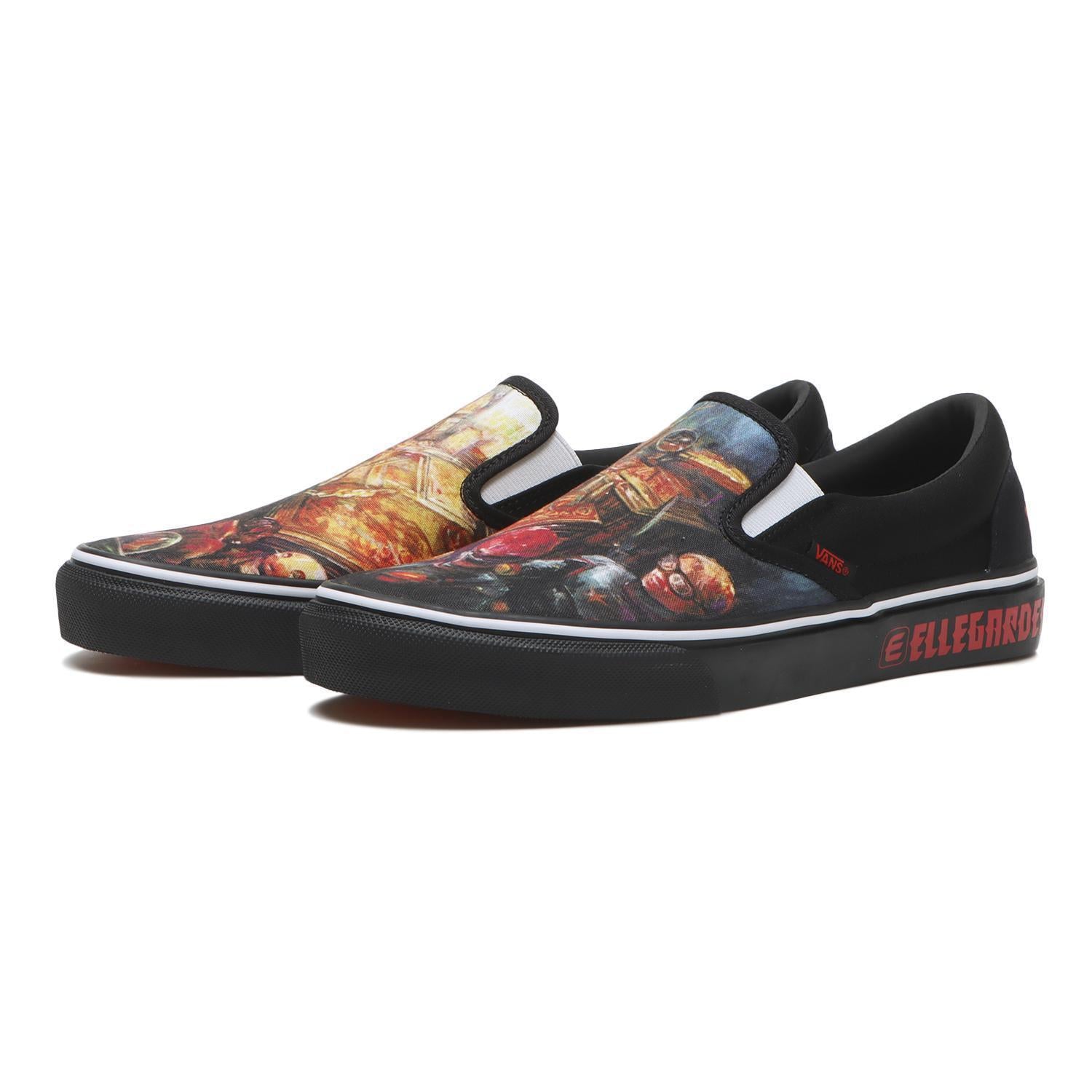 687689-0001 ELLEGARDEN Ã Vans Slip-On Black Red (V98CF ELLE) (Men's)